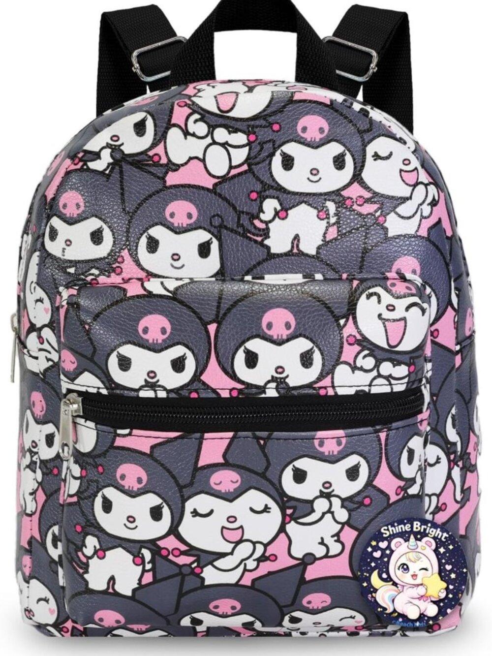 Cute Mini Backpack for Kids - 10” Faux Leather Bag & Pin Set, Perfect for School